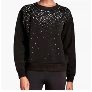 New Cashmere & Cupcake Black Rhinestone Sweatshirt SIZE Small